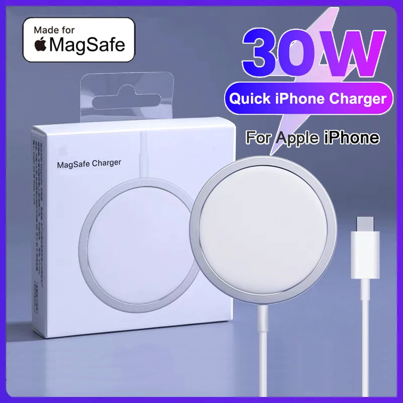 Carregador sem fio original da Apple Magsafe para iPhone 15 14 13 12 11 Pro Max X XS XR 8 Plus Cabo relâmpago de carregamento rápido tipo C